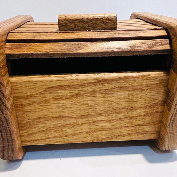Vintage Matrix Roll-top Recipe Box, Classic Oak - Picture 5 of 12